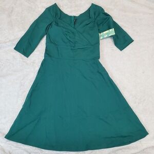 NWT Rock‎ Steady Green Sweetheart 1/2 Sleeve Swing Party Rockabilly 50s Dress M